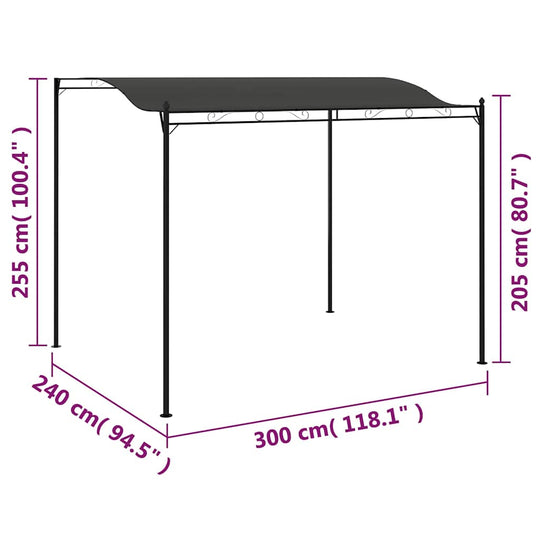 VidaXL Sunshade Awning 3x2.4 m Anthracite