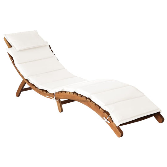 Sun Lounger with Cushion Solid Acacia Wood , Furniture -> Outdoor Furniture -> Outdoor Seating -> Sunloungers , Durable,eligant,Furniture -,Home & Garden -,Modern Design,new-305021,Outdoor Furniture -,Outdoor Seating -,Sunloungers,Wooden Furniture