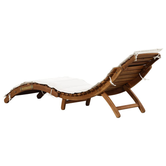 Sun Lounger with Cushion Solid Acacia Wood , Furniture -> Outdoor Furniture -> Outdoor Seating -> Sunloungers , Durable,eligant,Furniture -,Home & Garden -,Modern Design,new-305021,Outdoor Furniture -,Outdoor Seating -,Sunloungers,Wooden Furniture