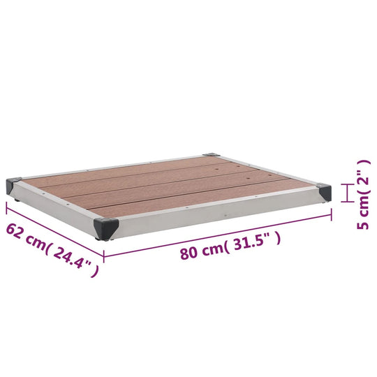 Outdoor Shower Tray WPC Stainless Steel 80x62 cm