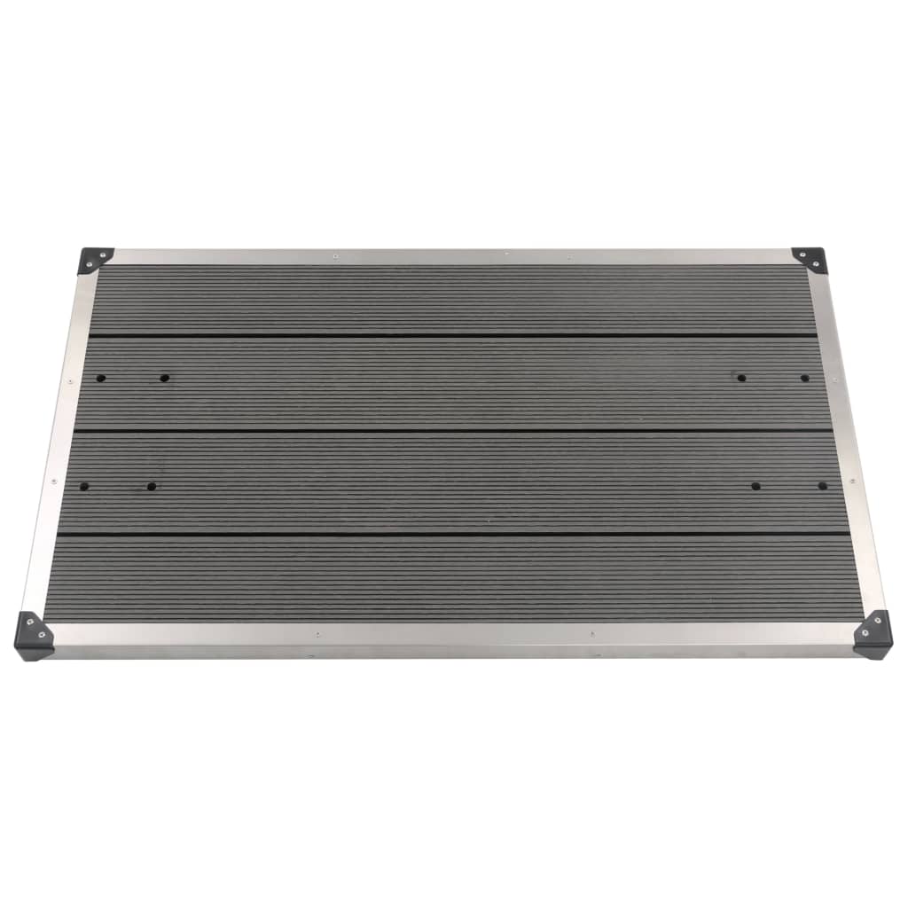 Outdoor Shower Tray WPC Stainless Steel 110x62 cm