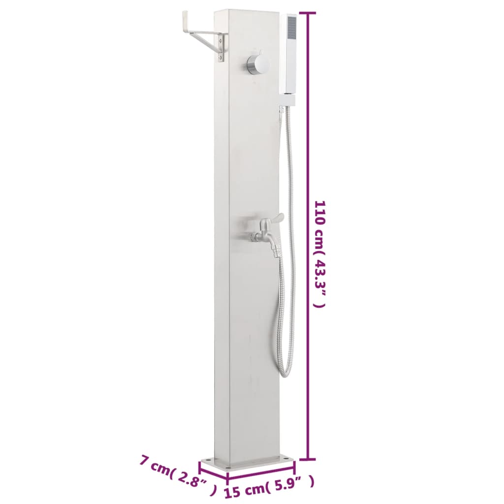 Garden Shower Faucet 110 cm Stainless Steel