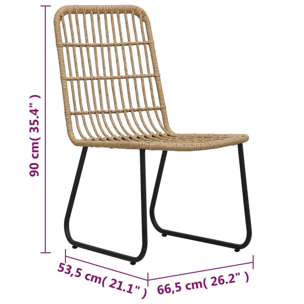 Garden Chairs 2 pcs Poly Rattan , Garden Chairs , Furniture -,garden decor,new-305021,Outdoor Chairs,Outdoor Furniture -,Outdoor Seating -,Patio Furniture,poly rattan,set of 2,Weather-resistant