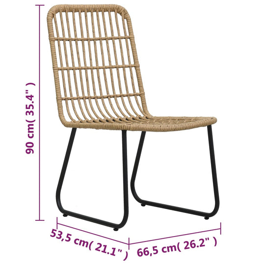 Garden Chairs 2 pcs Poly Rattan , Garden Chairs , Furniture -,garden decor,new-305021,Outdoor Chairs,Outdoor Furniture -,Outdoor Seating -,Patio Furniture,poly rattan,set of 2,Weather-resistant