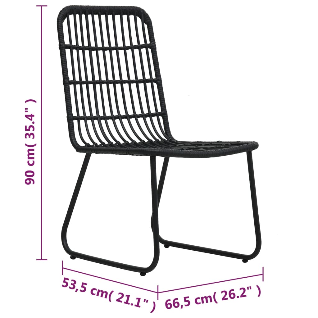 Garden Chairs 2 pcs Poly Rattan , Garden Chairs , Furniture -,garden decor,new-305021,Outdoor Chairs,Outdoor Furniture -,Outdoor Seating -,Patio Furniture,poly rattan,set of 2,Weather-resistant