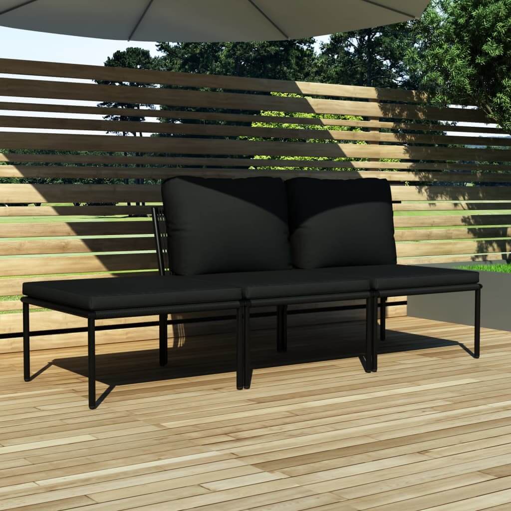 3 Piece Garden Lounge Set with Cushions PVC , Furniture -> Outdoor Furniture -> Outdoor Furniture Sets