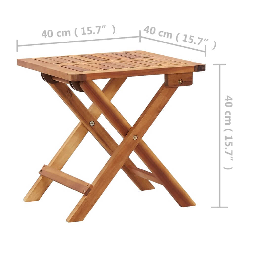 Folding Garden Coffee Table 40x40x40 cm Solid Acacia Wood , Furniture -> Outdoor Furniture -> Outdoor Tables