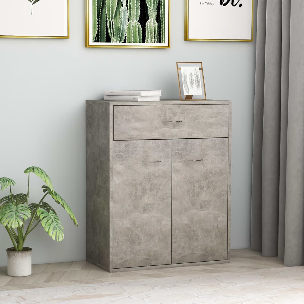 Sideboard Concrete 60x30x75 cm Engineered Wood , Furniture -> Cabinets & Storage -> Buffets & Sideboards , Buffets & Sideboards,Cabinets & Storage -,concret finish,Decor -,Durable,eligant,Furniture -,Home & Garden -,Home Decor,Interior Design,Modern Desig