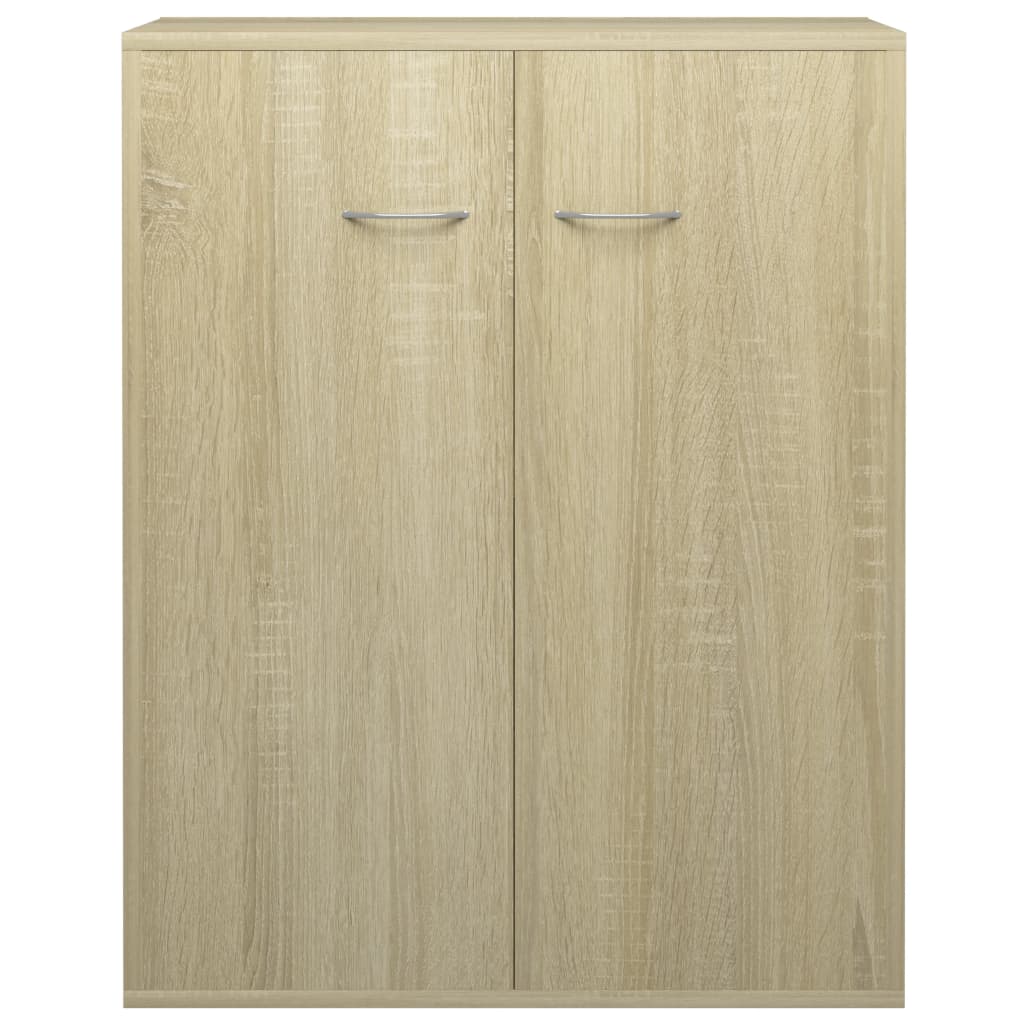 Sideboard Sonoma Oak in engineered wood, minimalist design, featuring two doors and ample storage space.