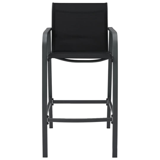 Garden Bar Chairs 2 pcs Black Textilene