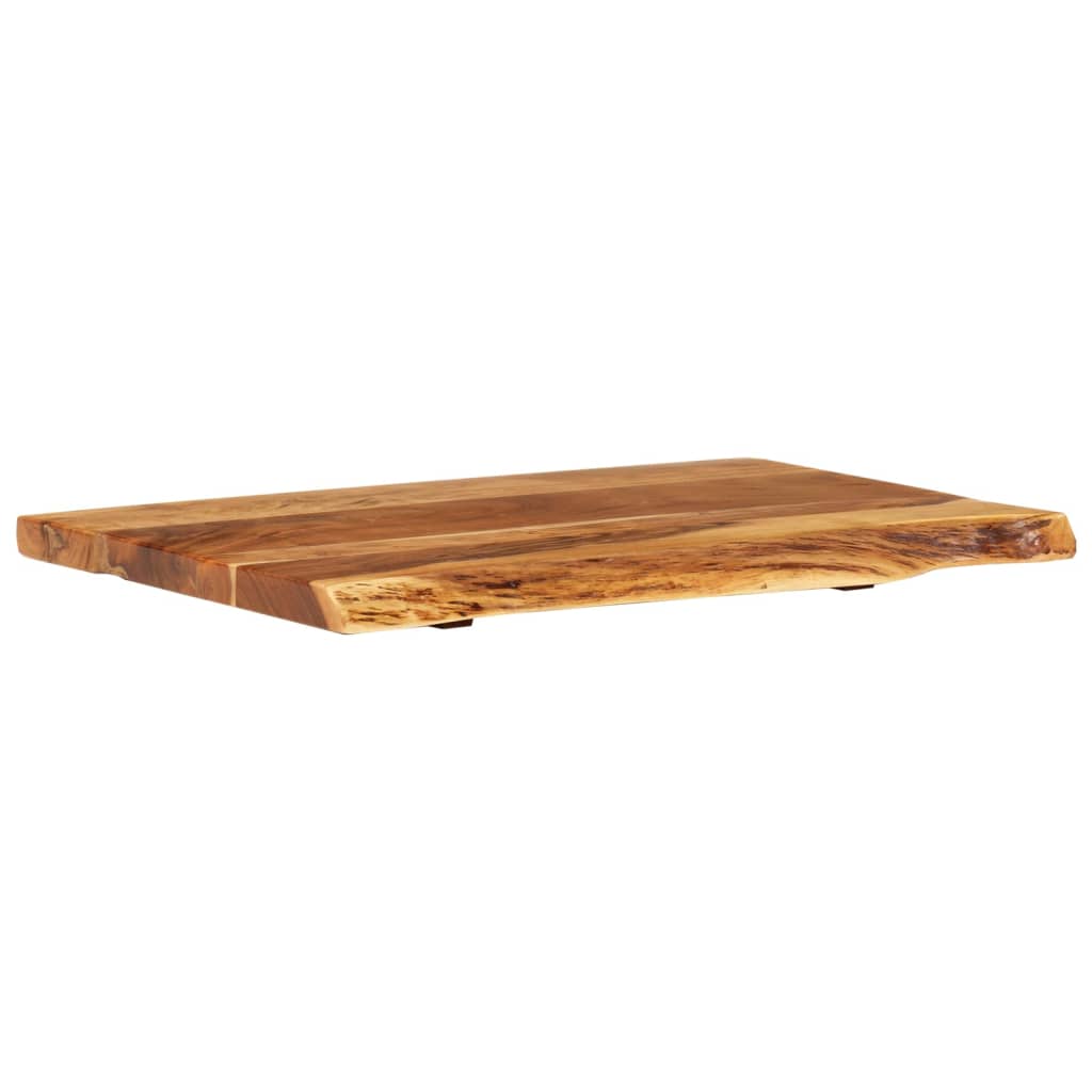 Solid acacia wood bathroom vanity top 80x52x3.8 cm, rustic charm, durable and polished for modern bathrooms.