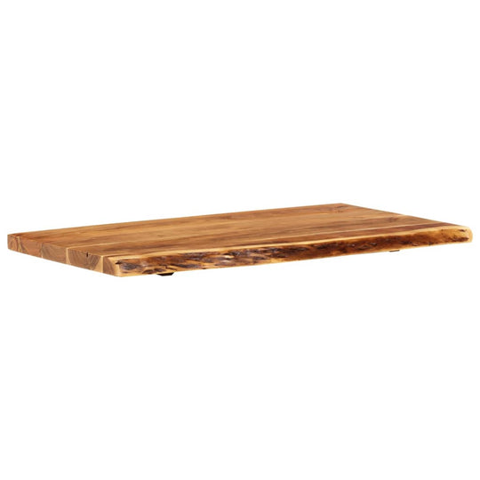 Solid acacia wood bathroom vanity top, 100x52x3.8 cm, featuring rustic charm and durable design.