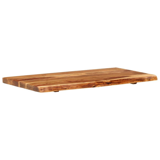 Solid acacia wood bathroom vanity top, 100x52x3.8 cm, rustic charm for modern or floating countertops.