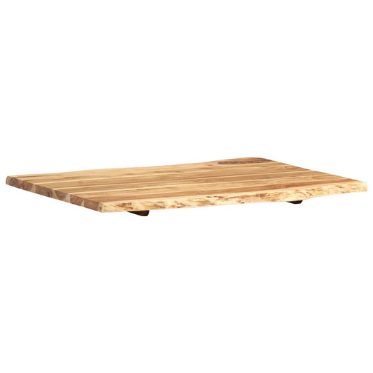 Solid acacia wood tabletop 80x(50-60)x2.5 cm, perfect for kitchen, lounge, or outdoor furniture settings.