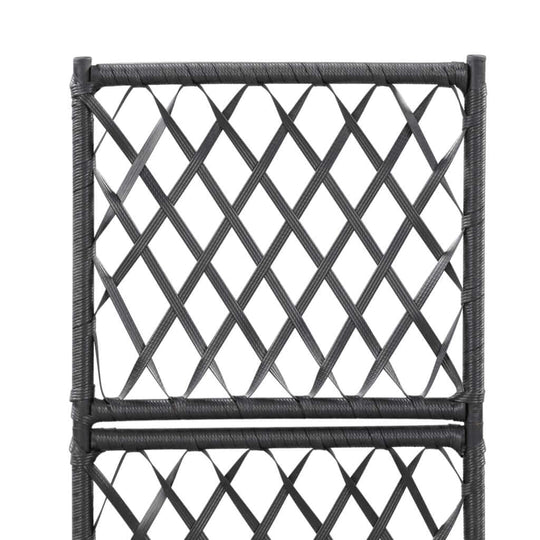 Trellis Raised Bed with 1 Pot 30x30x107 cm Poly Rattan Black