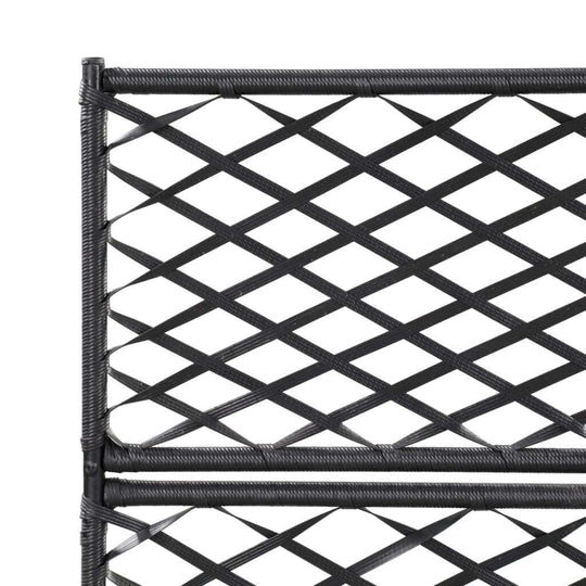 Trellis Raised Bed with 3 Pots 83x30x130 cm Poly Rattan Black