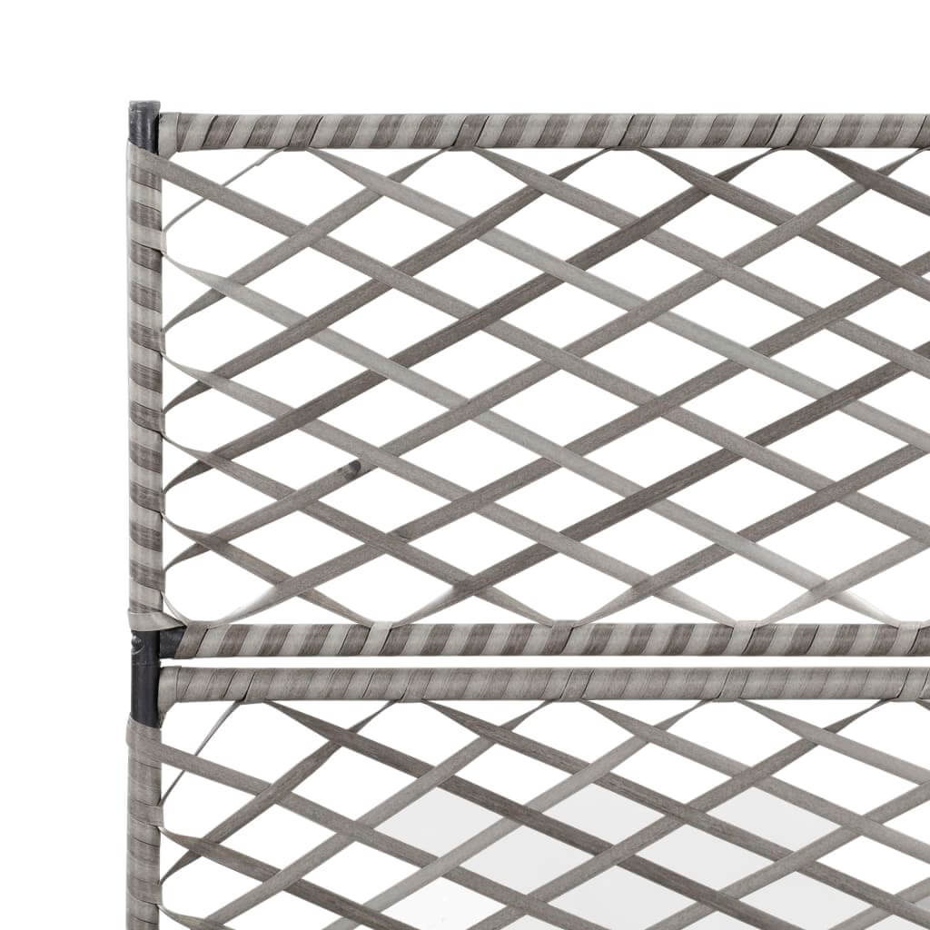 Trellis Raised Bed with 3 Pots 83x30x130 cm Poly Rattan trellis design for supporting climbing plants.