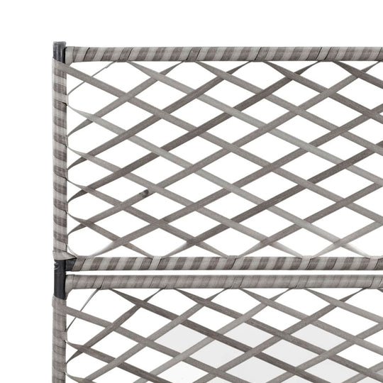 Trellis Raised Bed with 3 Pots 83x30x130 cm Poly Rattan trellis design for supporting climbing plants.