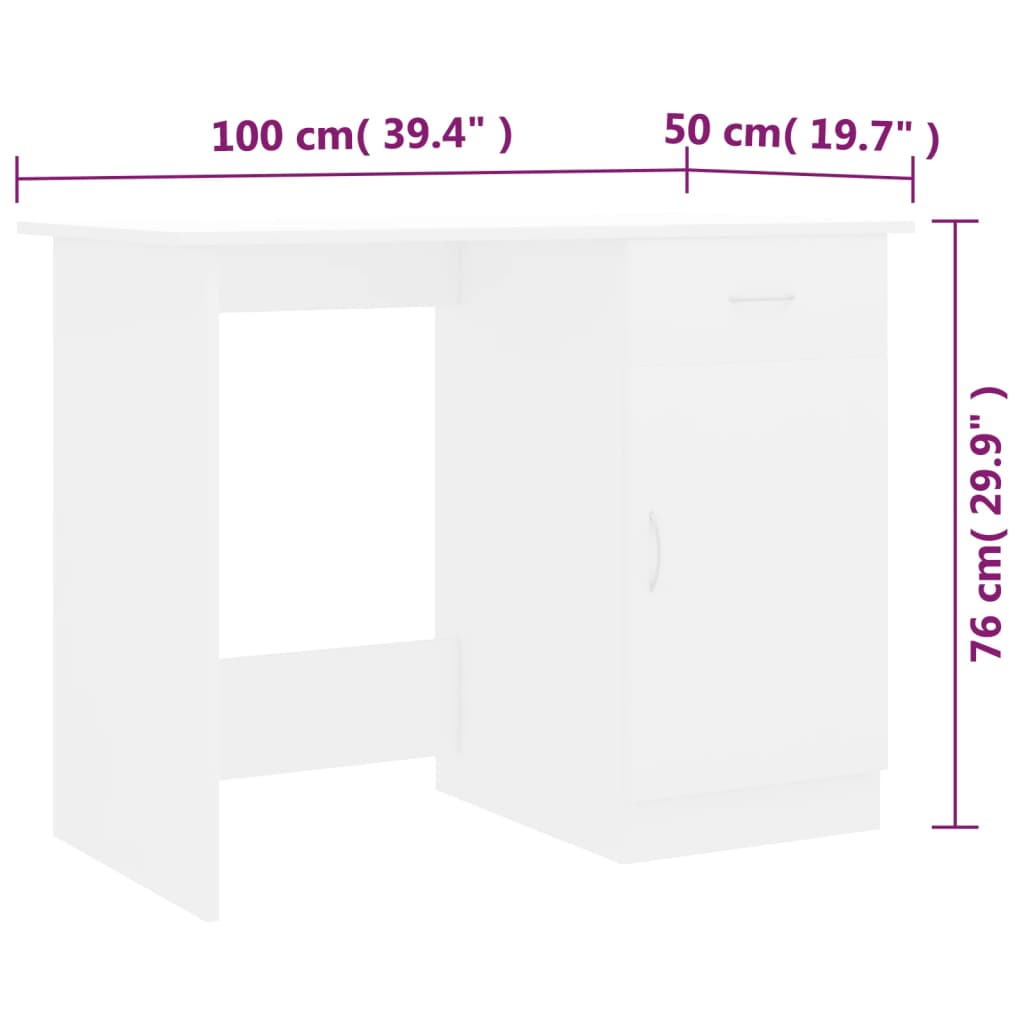 Desk 100x50x76 cm Engineered Wood , furniture , Desks,Furniture -,Home Furnishings,Interior Design,Modern Design,new-305021,Office Furniture -,Wooden Furniture