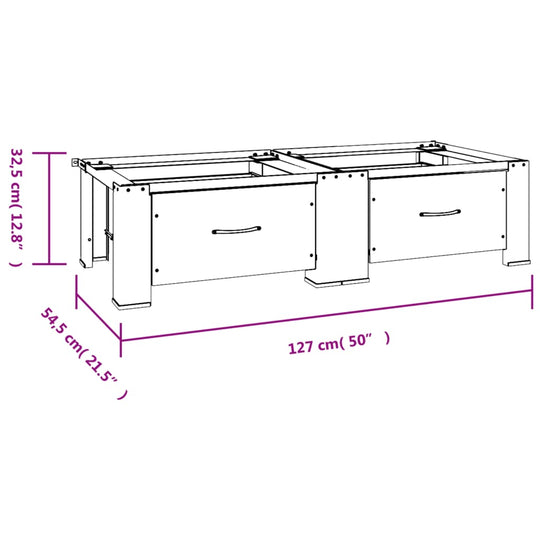 Double Washing and Drying Machine Pedestal with Drawers White