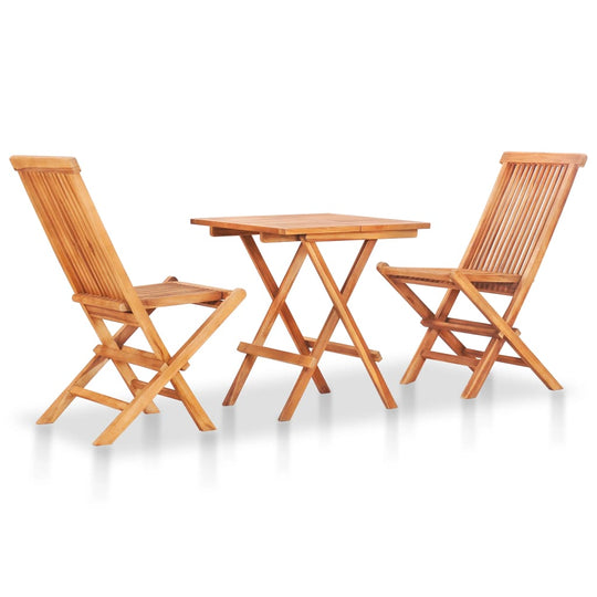 3 Piece Folding Bistro Set Solid Teak Wood , Outdoor Furniture Sets , Chairs -,Decor -,Durable,eligant,Furniture -,Home & Garden -,Home Decor,Modern Design,new-305021,Outdoor Furniture -,Outdoor Furniture Sets,Outdoor Seating -,Tables -,Wooden Furniture