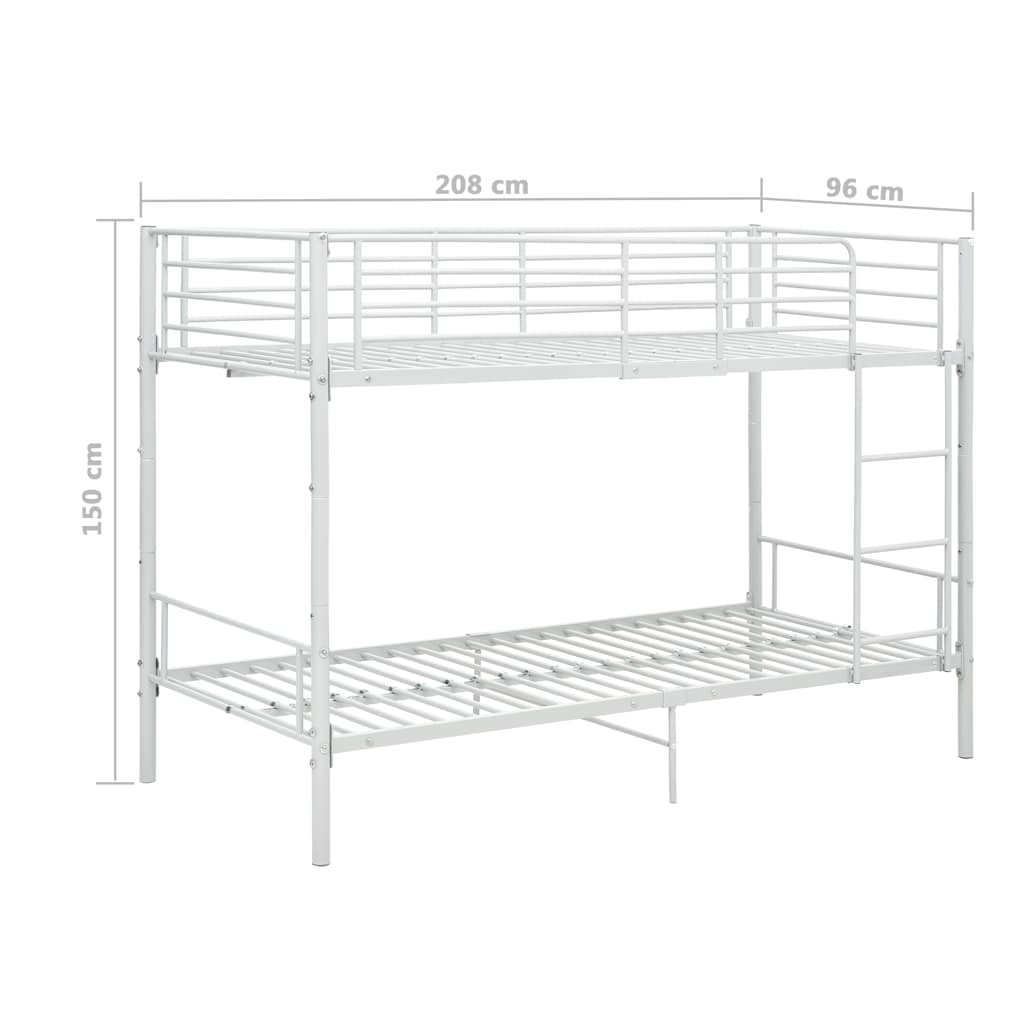 Bunk Bed without Mattress  Metal 90x200cm