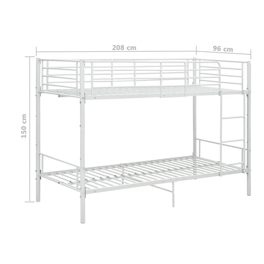 Bunk Bed without Mattress  Metal 90x200cm