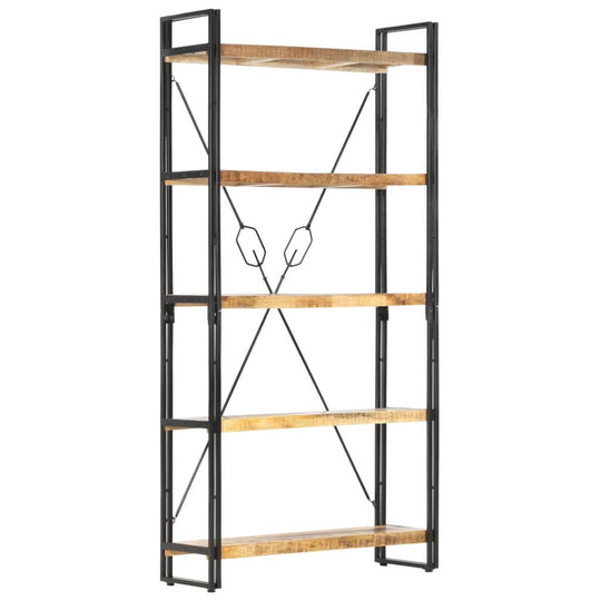 5-Tier Bookcase 90x30x180 cm Solid Mango Wood