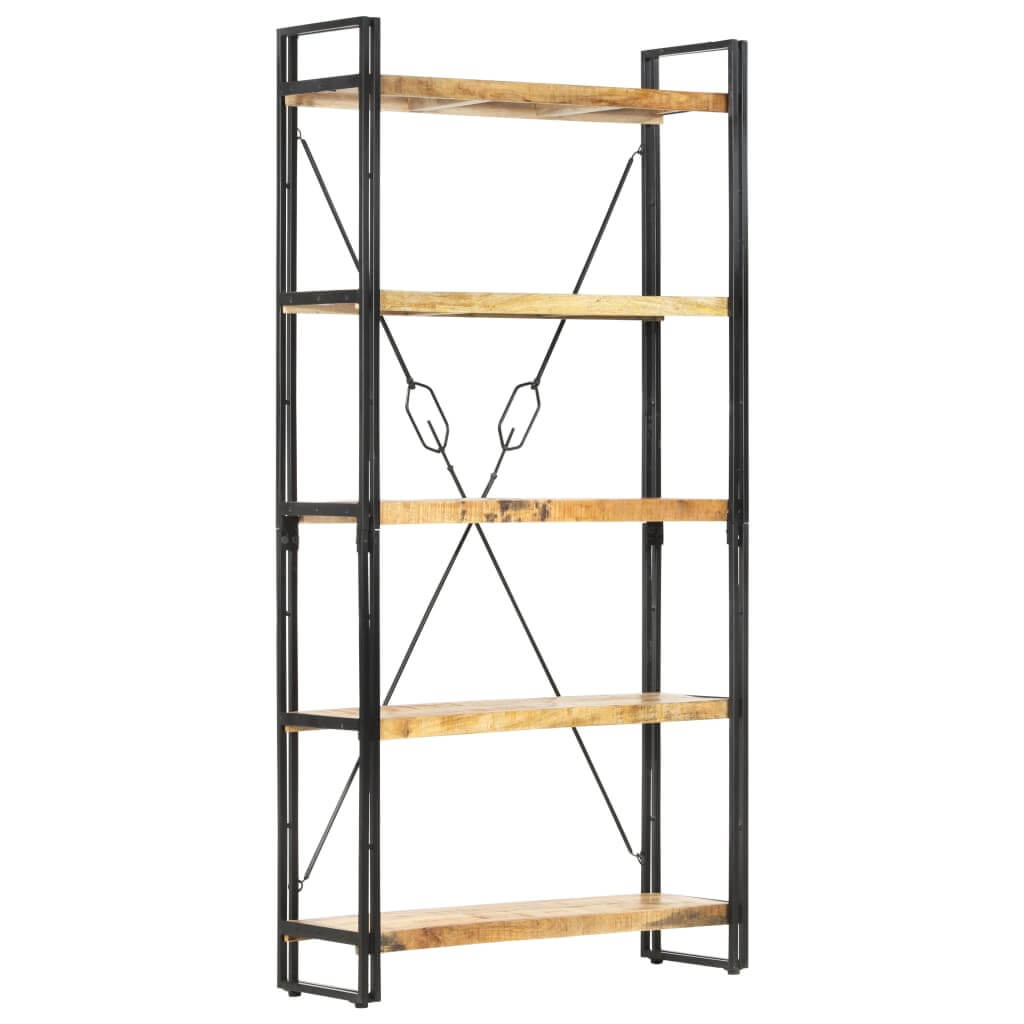 5-Tier Bookcase 90x30x180 cm Solid Mango Wood