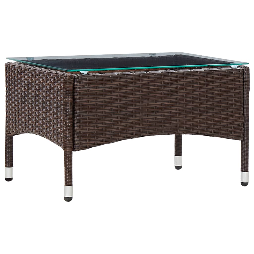 Coffee Table  60x40x36 cm Poly Rattan - Cherryfurnie LLC This poly rattan coffee table adds style and versatility to your living space. Made with weather resistant materials, it is durable and easy to clean for daily use. The table's design allows for easy movement and can also be used as a side, coffee, end, or couch table. Assembly is a breeze. Colour: Brown Material: PE rattan, glass Dimensions: 60 x 40 x 36 cm (L x W x H) Weather resistant Easy to clean Assembly required: Yes  Coffee Table #