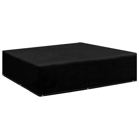 Durable black garden furniture cover with 8 eyelets, perfect for protecting outdoor sofas and tables from the elements.