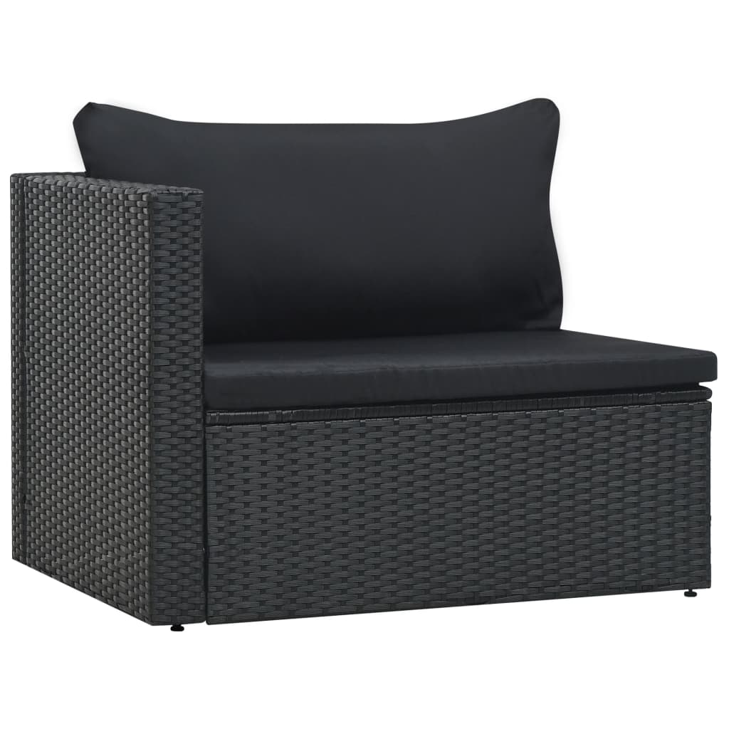 Garden Lounge 5 Piece Set with Cushions Poly Rattan