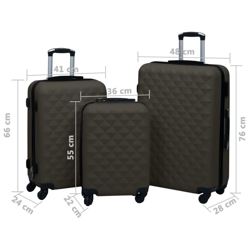 Hardcase Trolley Set 3 pcs Anthracite ABS