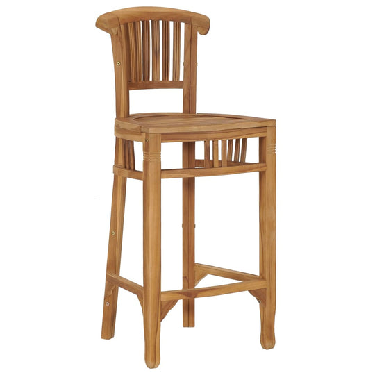 Bar chair made of solid teak wood, ideal for outdoor furniture and home patio settings. Perfect for garden lounge and dining areas.