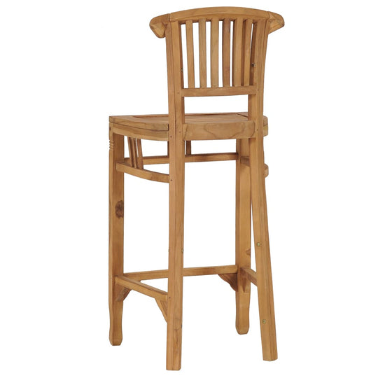 Solid teak wood bar chair, perfect for outdoor living space and patio furniture, durable and weather-resistant design.