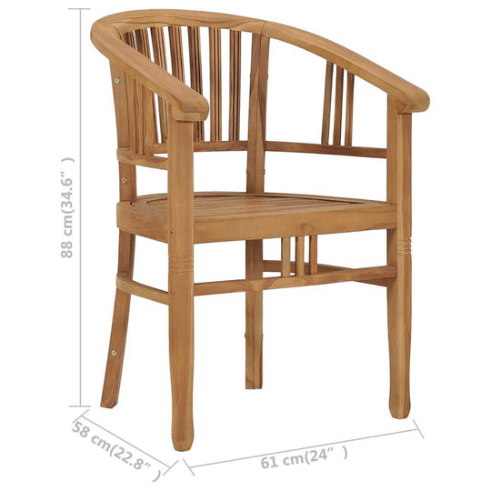 Garden Chairs 2 pcs Solid Teak Wood