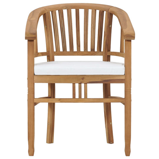Garden Chairs with Cushions 2 pcs Solid Teak Wood