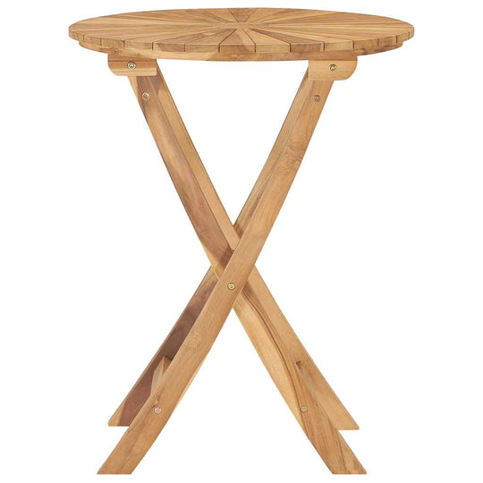 Folding Garden Table Ø 60 cm Solid Wood Teak