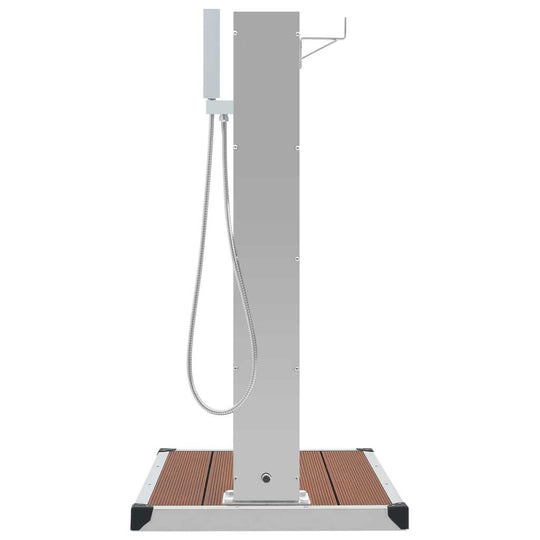 Outdoor Shower with Tray WPC Stainless Steel featuring a sleek design and durable stainless steel construction.