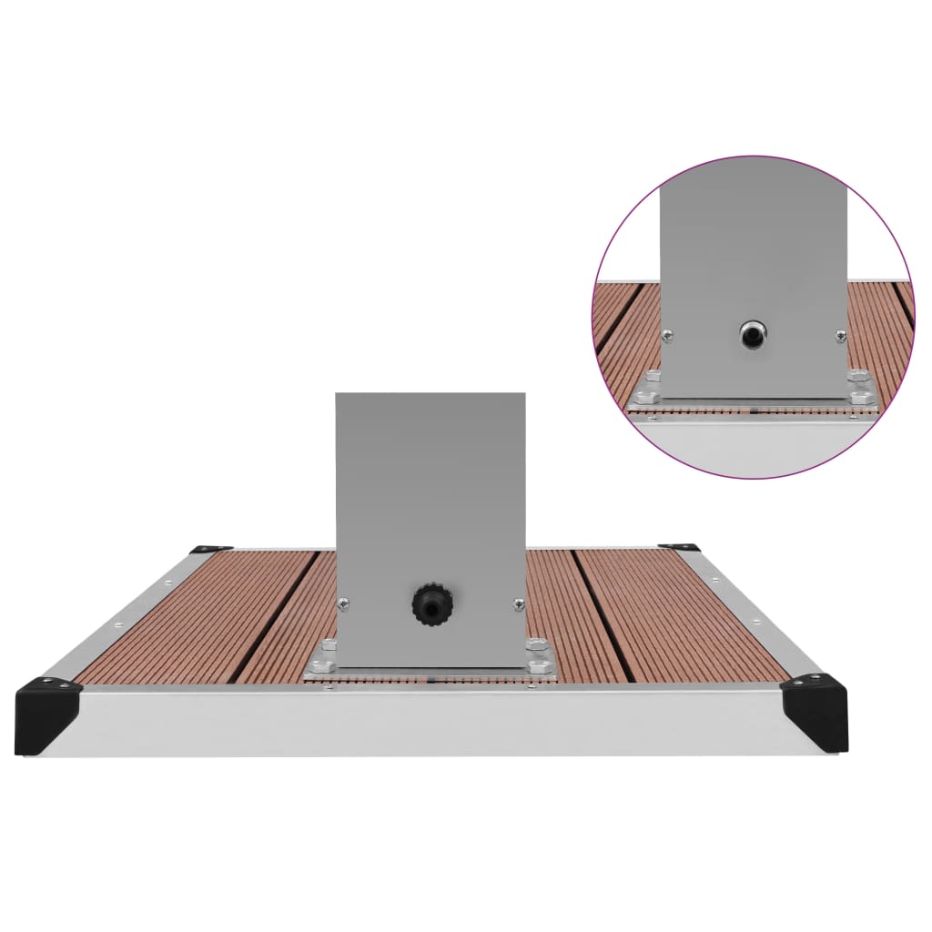 Outdoor Shower with Tray WPC Stainless Steel base showing stylish design and durable materials.