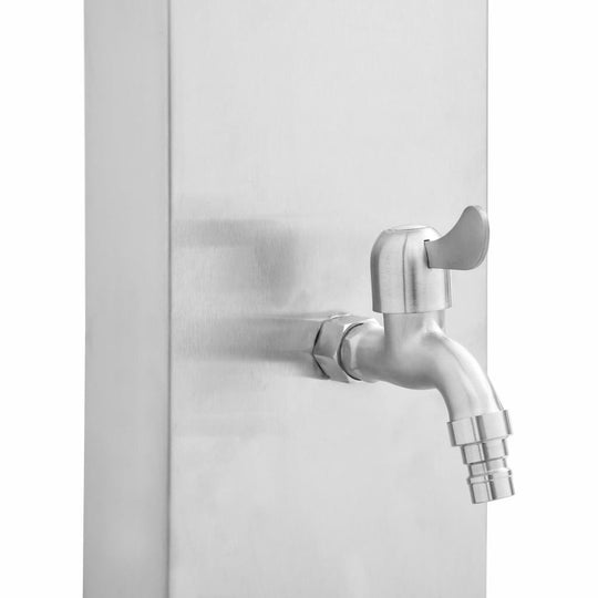 Outdoor Shower with Tray WPC Stainless Steel faucet detail showcasing sleek design and durable stainless steel finish.