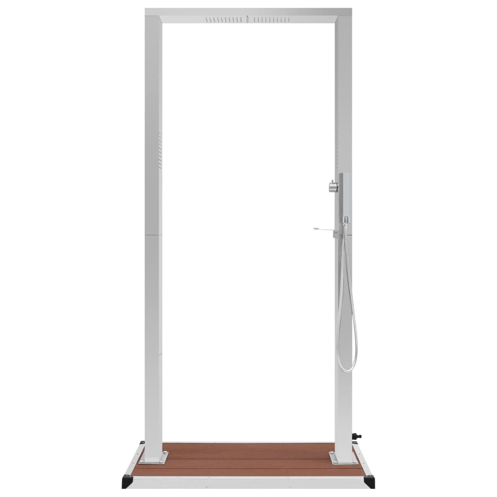 Outdoor Shower with Tray WPC Stainless Steel featuring a sleek design and durable stainless steel construction.