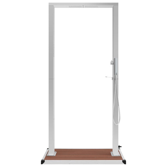 Outdoor Shower with Tray WPC Stainless Steel featuring a sleek design and durable stainless steel construction.