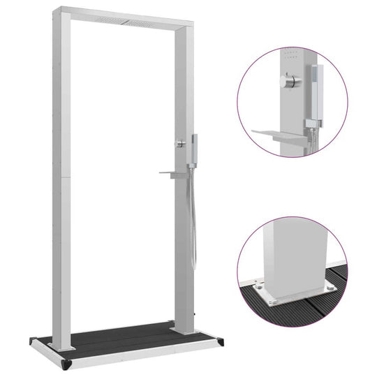 Outdoor Shower with Tray WPC Stainless Steel stylish panel system for outdoor living spaces.