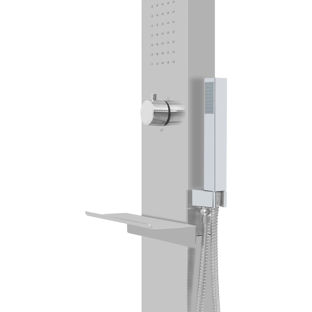 Outdoor Shower with Tray WPC Stainless Steel featuring sleek design and durable stainless steel construction.