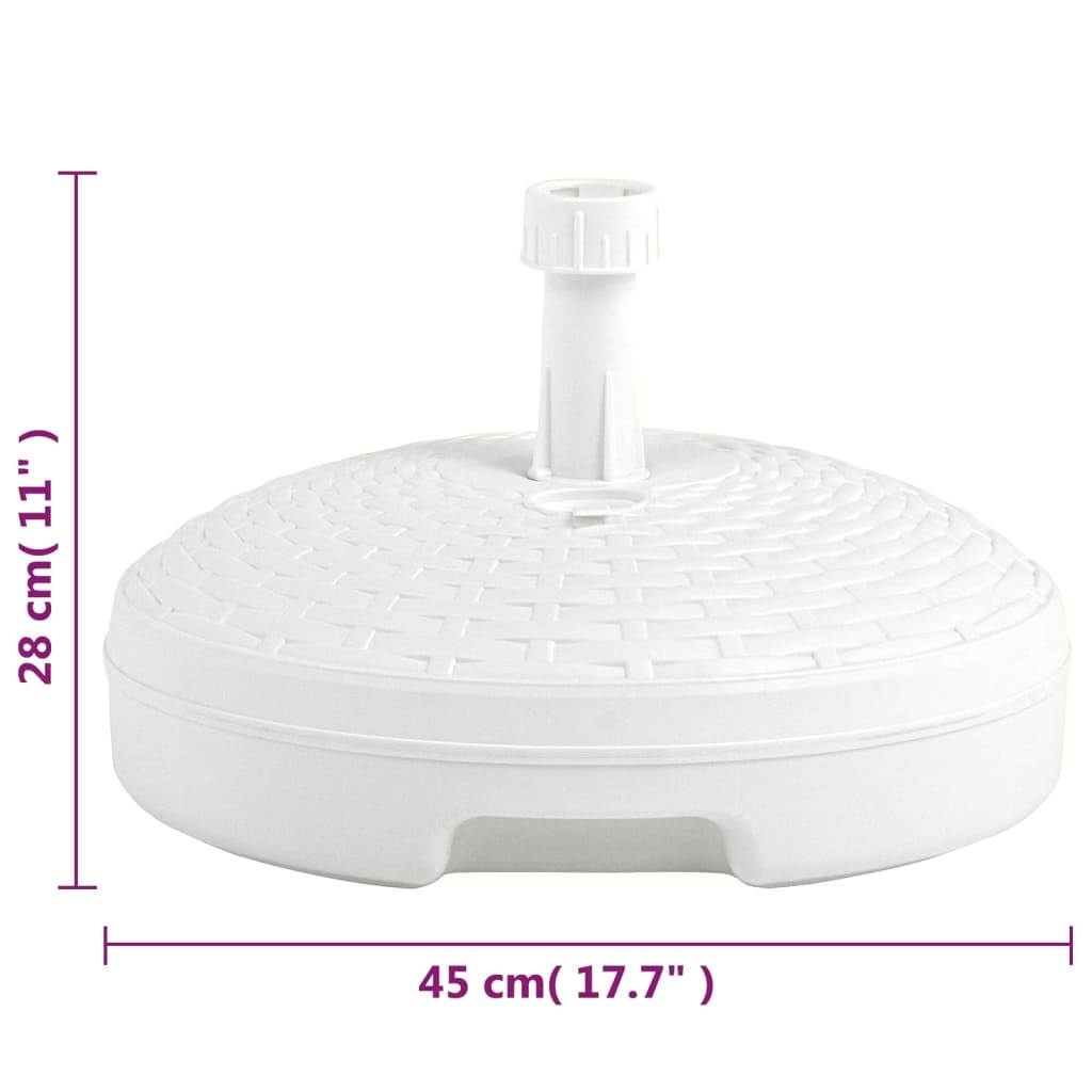 Umbrella Base Sand/Water Filled 20 L White Plastic Rattan