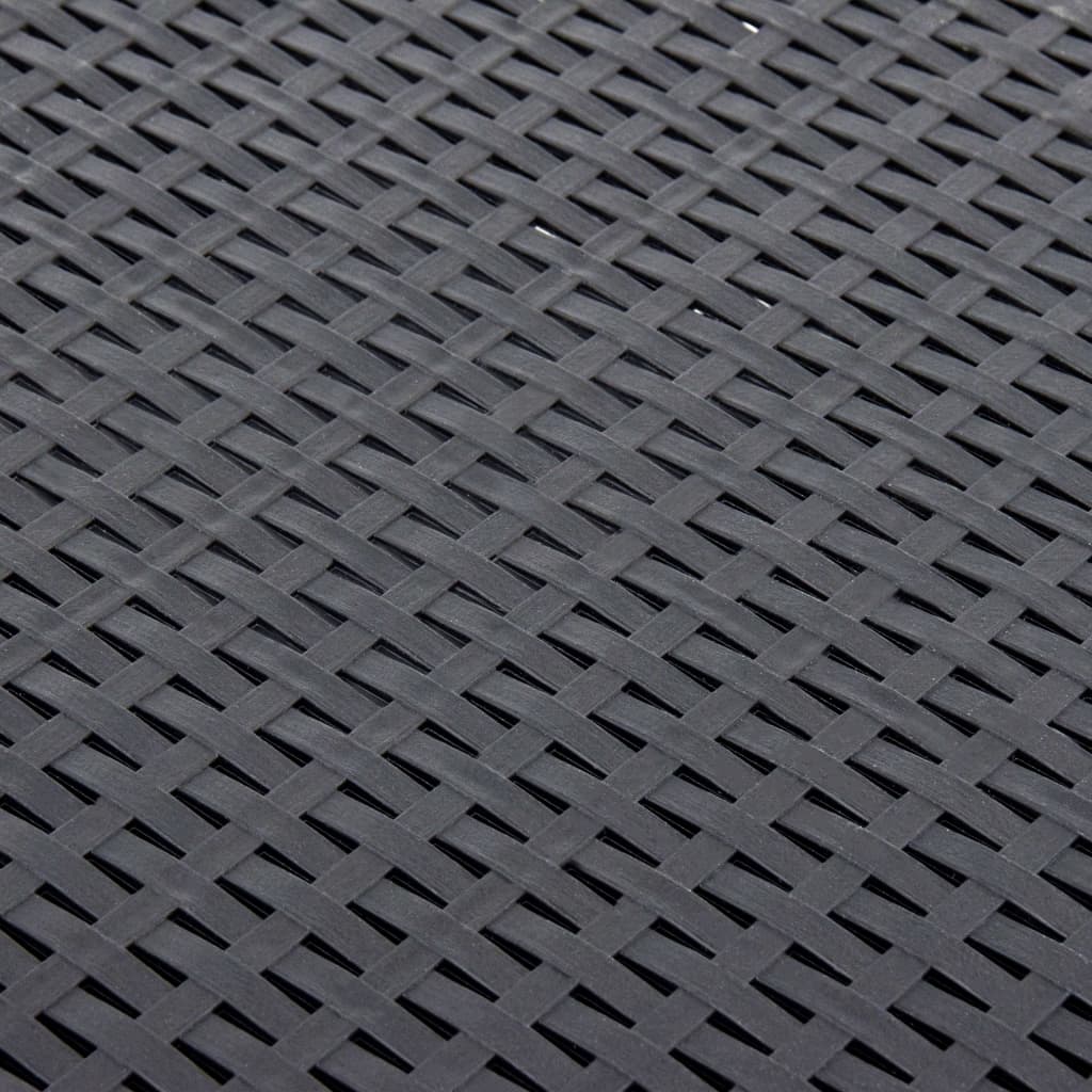 close-up of anthracite polypropylene woven pattern for outdoor furniture side table, ideal for garden settings