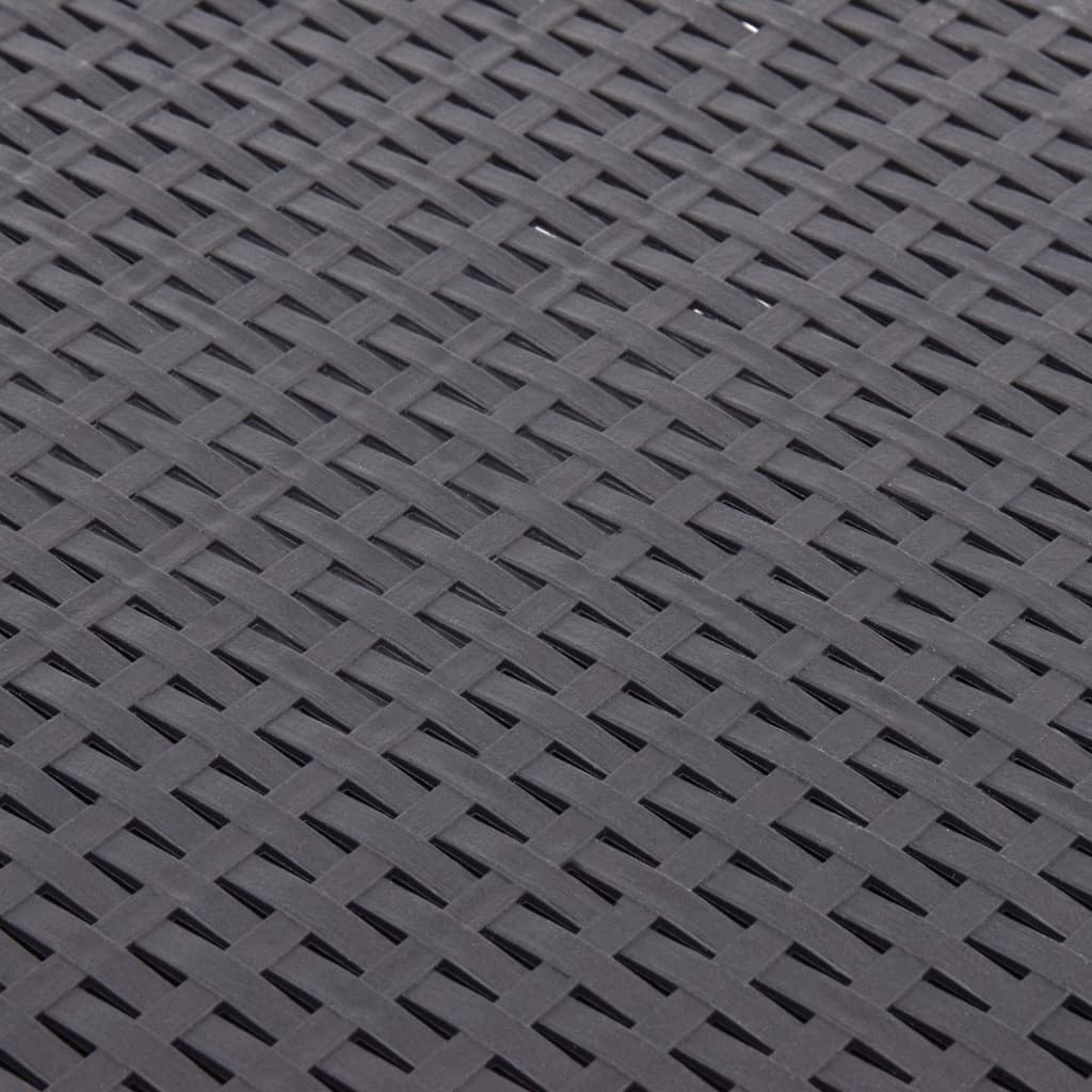 Close-up of a modern polypropylene table surface with a flat rattan weave pattern, perfect for outdoor furniture.