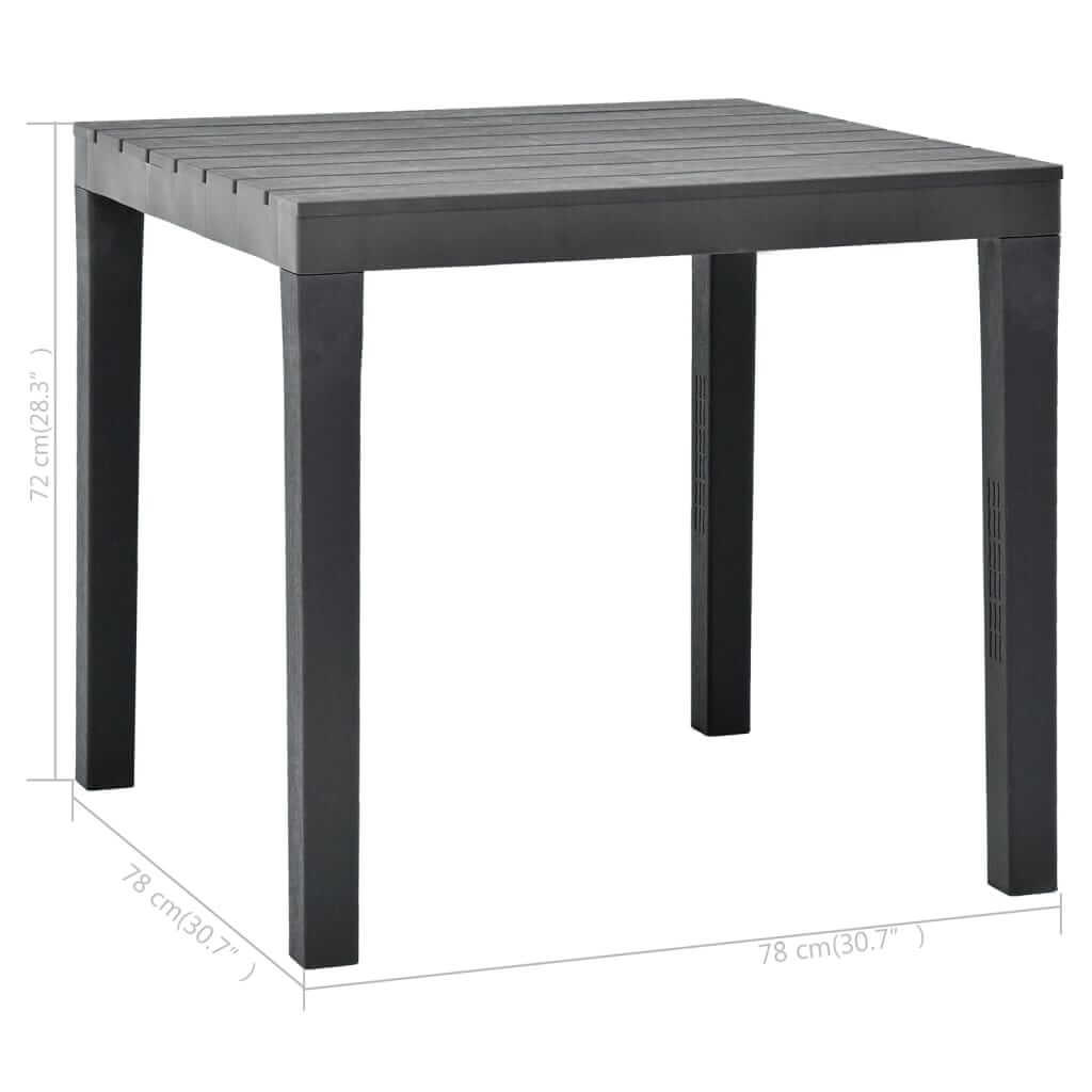 Garden Table 78x78x72 cm Plastic , Furniture -> Outdoor Furniture -> Outdoor Tables