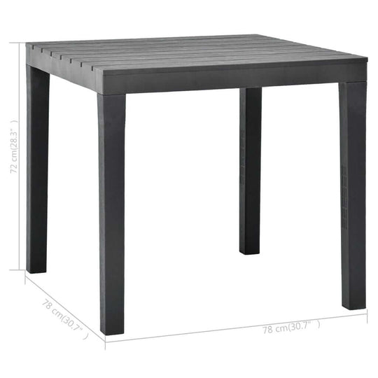 Garden Table 78x78x72 cm Plastic , Furniture -> Outdoor Furniture -> Outdoor Tables